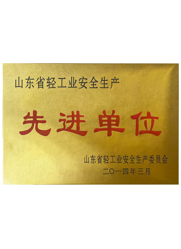 山东省轻工业安全生产示范单位